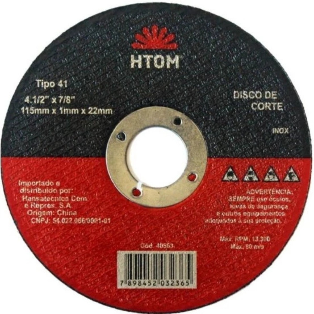 50 Pcs Disco De Corte Inox 4.1/2 X 7/8 40563 Htom