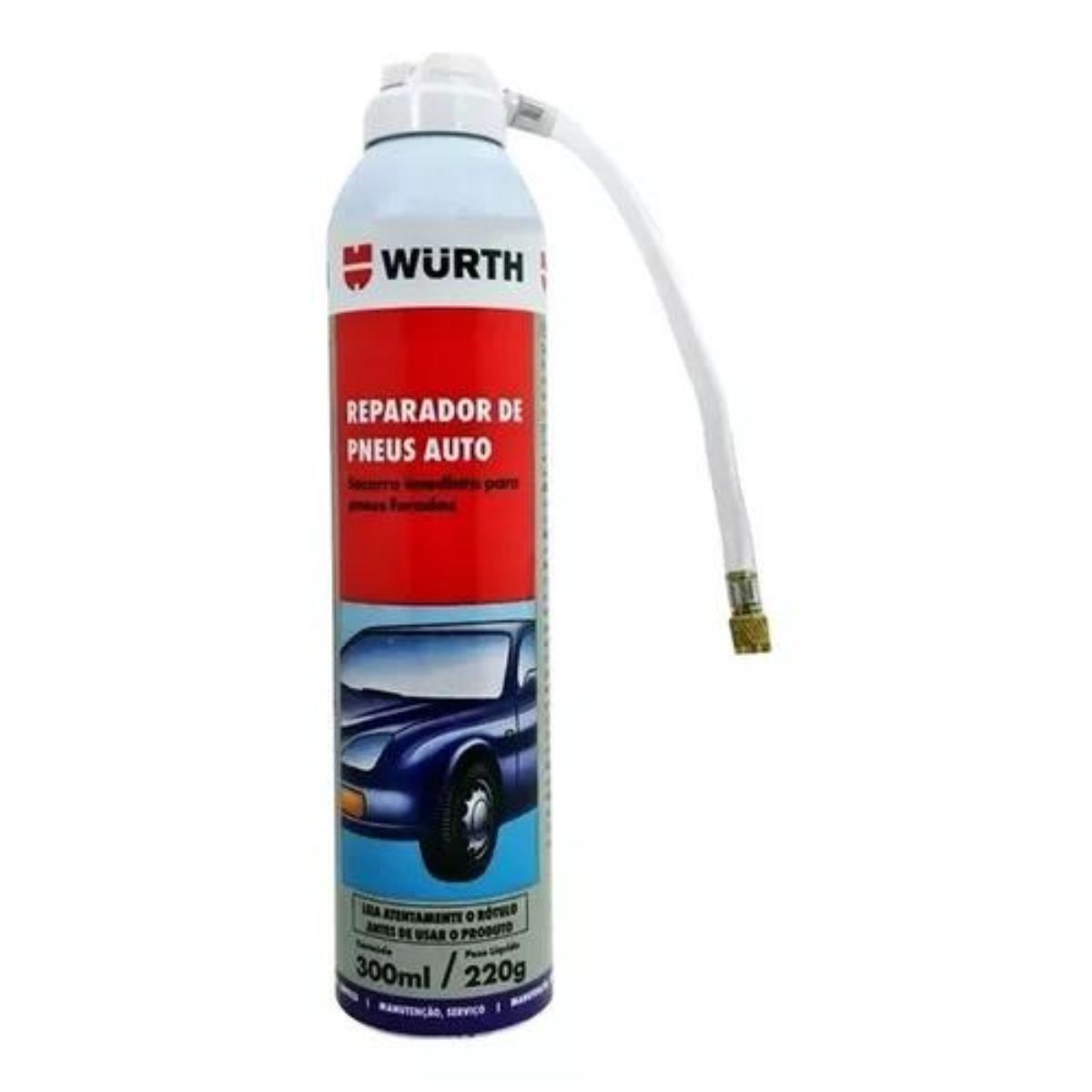 Reparador De Pneus Auto Para Carro Viagem 300ml/220g Wurth