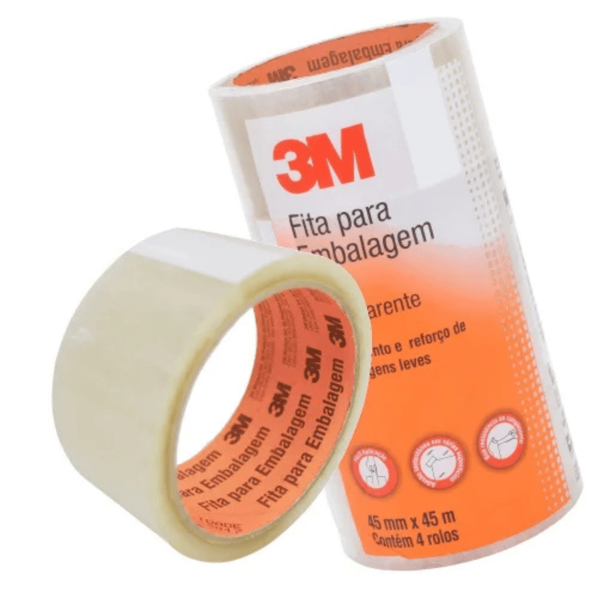 Kit 8 Rolos Fita Adesiva 3m Transparente 48mmx50 Metros