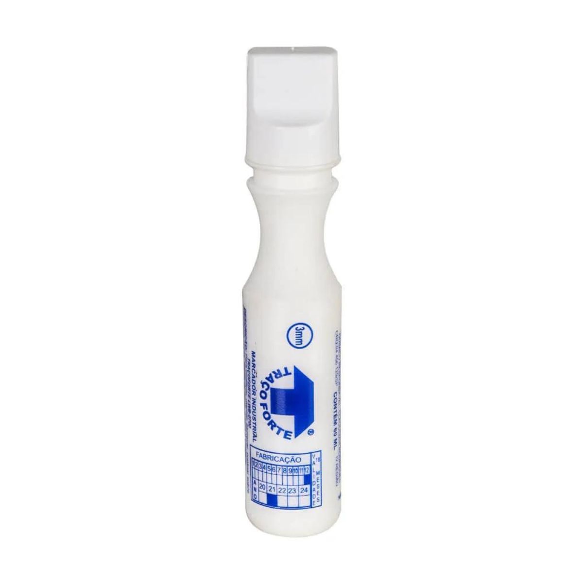 Marcador Industrial 60ml 3mm Branco Traço Forte Eco Baden