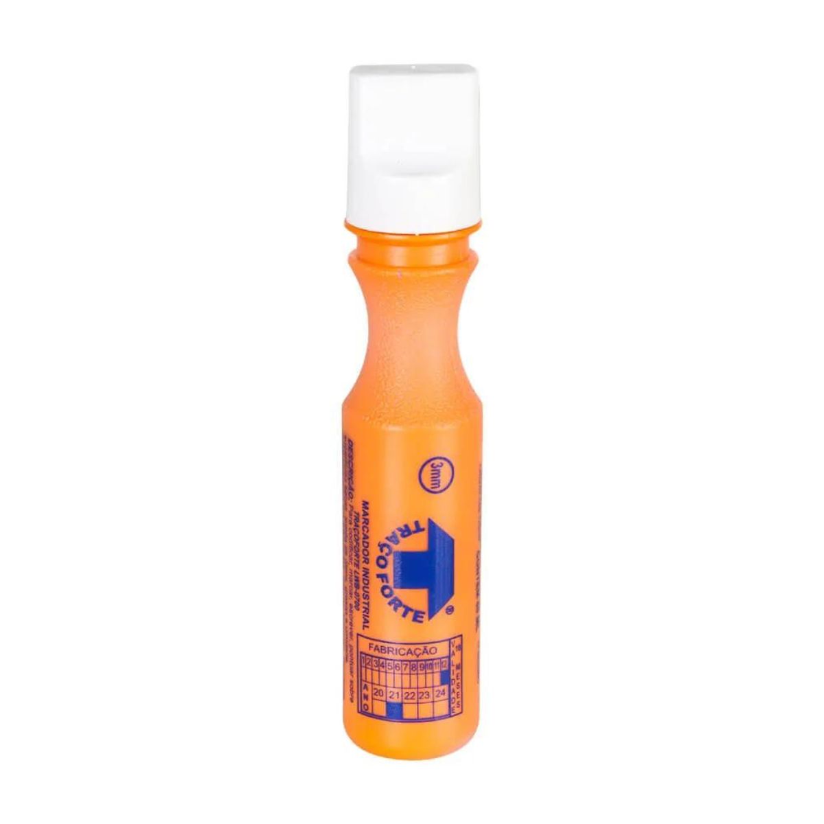Marcador Industrial 60ml 3mm Laranja Traço Forte Eco Baden