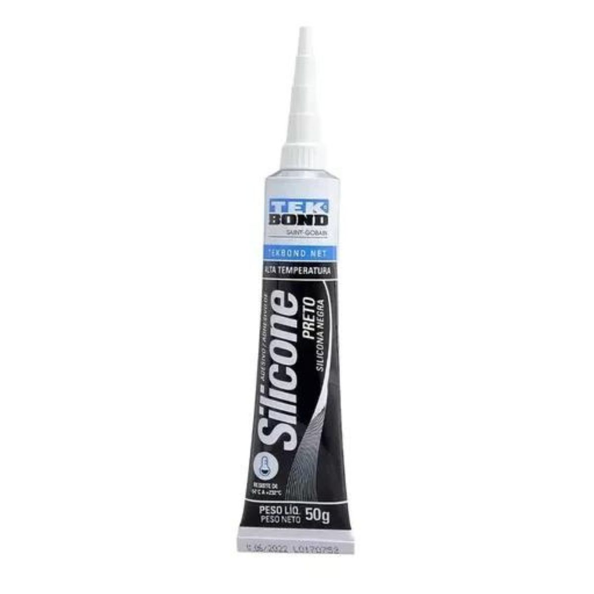Silicone Acético para Alta Temperatura Preto 50g Tekbond